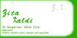 zita kaldi business card