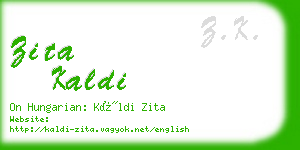 zita kaldi business card